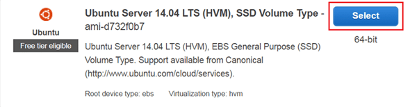 Select Ubuntu Server For EC2 