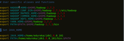 在bash中添加Java和Hadoop变量 - 安装Hadoop  -  Edureka