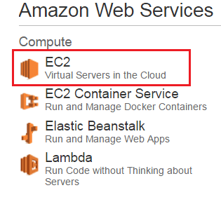 Select EC2 Compute Service 