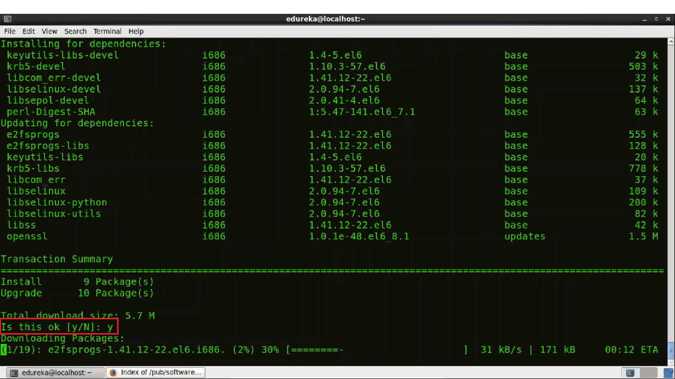 Centos Git Installation Step 4 - Install Git - Edureka