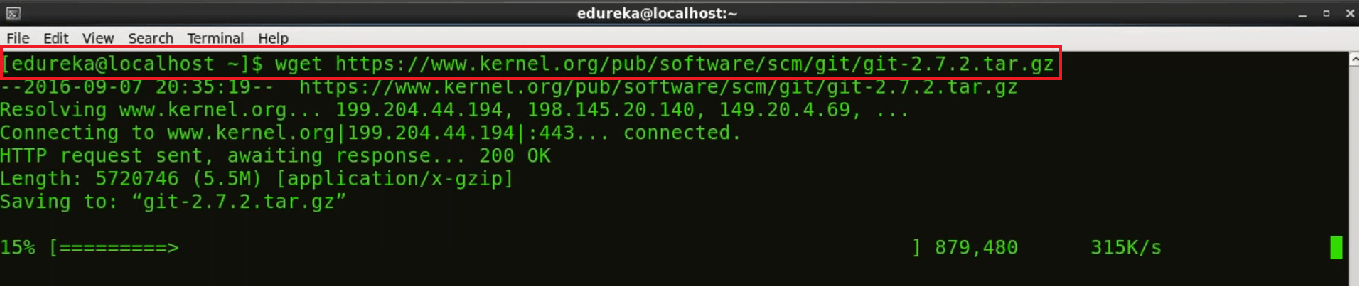 Centos Git Installation Step 7 - Install Git - Edureka