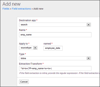 添加新的 Splunk 字段提取 - Edureka 