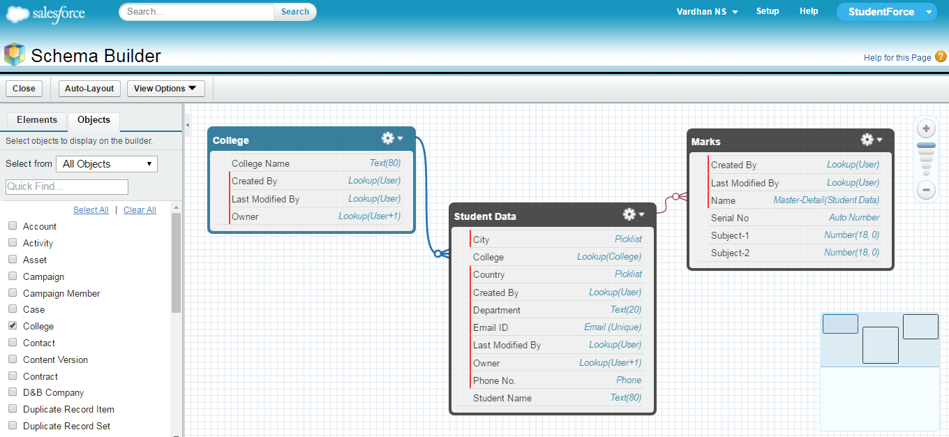 schema builder 1 - salesforce tutotial - edureka