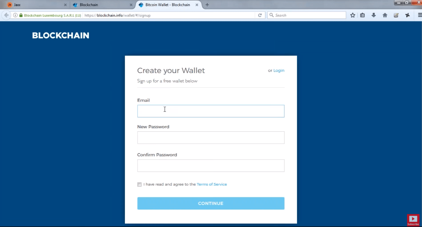 blockchain wallet registration