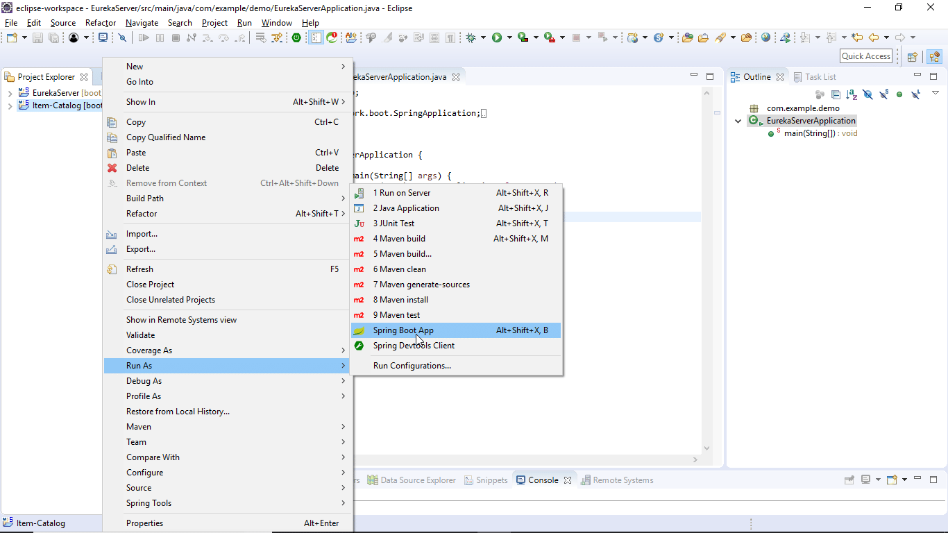 spring boot microservices example step by step in eclipse