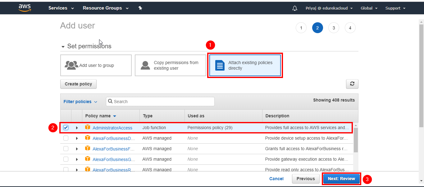 Create IAM User - Aws Migration - Edureka