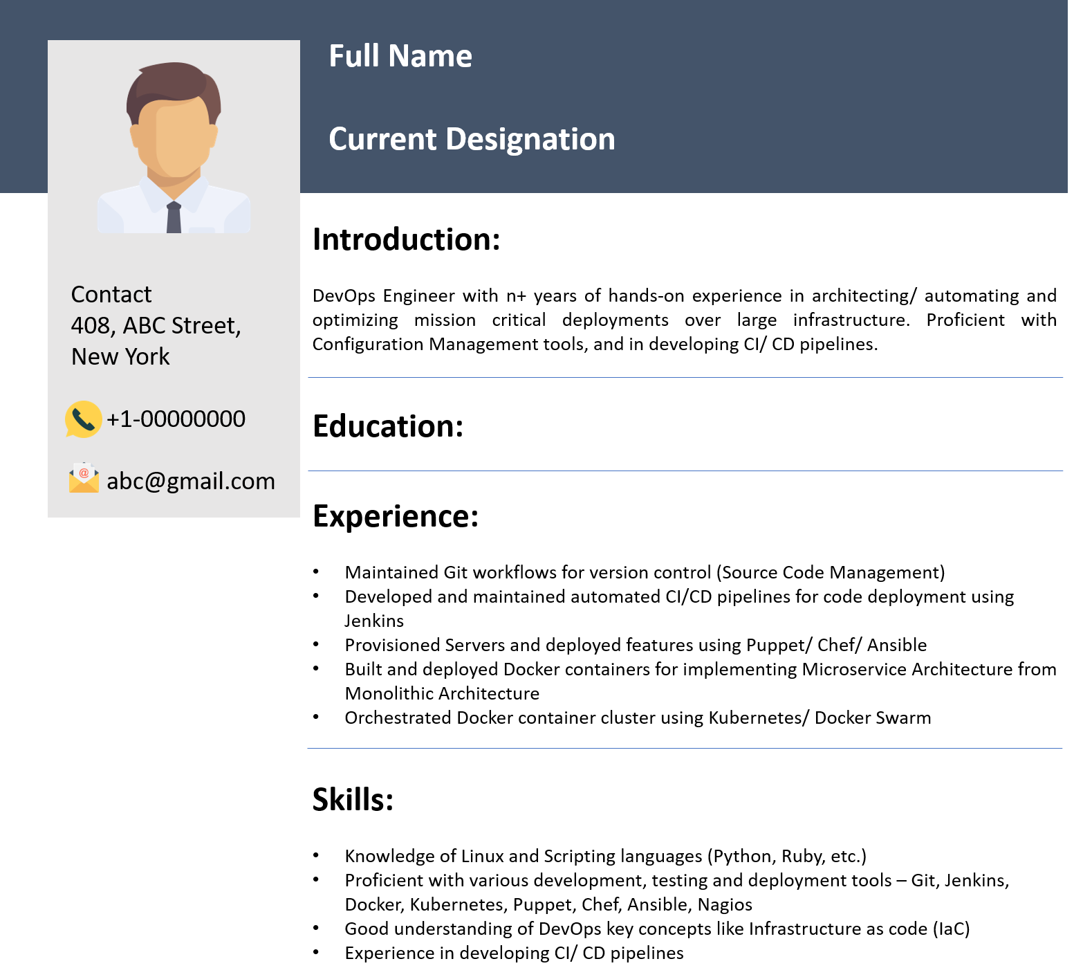 resume elements