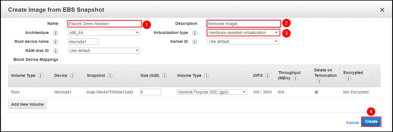 Create Image from Snapshot -How To Restore EC2 From Snapshot-Edureka