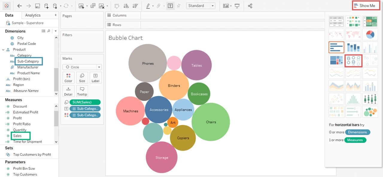 Packed Bubble Chart Tableau