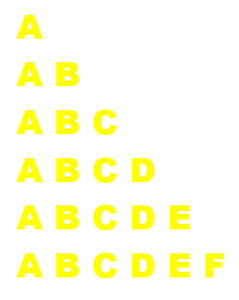Right Alphabetic triangle