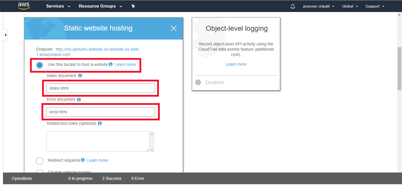 Demo - Hosting Static Website With AWS S3 - Edureka
