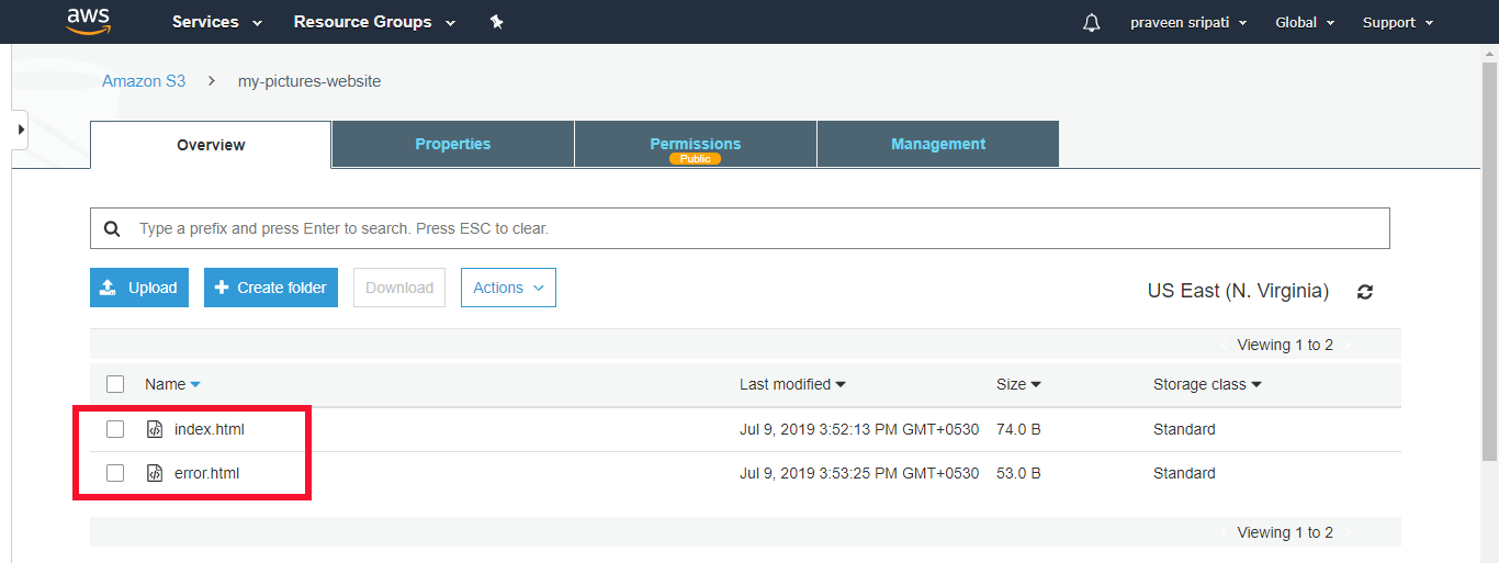 Demo - Hosting Static Website With AWS S3 - Edureka