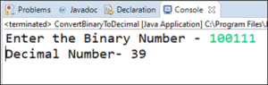 How to convert binary to decimal in Java? Edureka