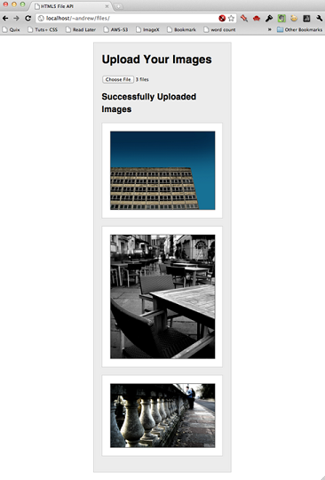 3 Images Uploaded AJAX