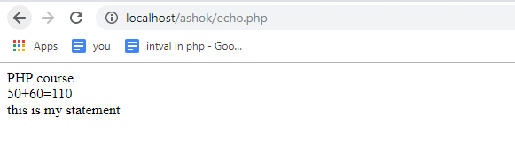 php echo break