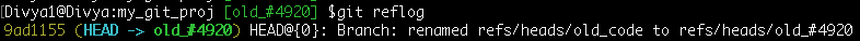 reflog entry when the branch was renamed- common git mistakes -Edureka