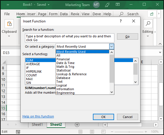 Built-in functions Excel-Edureka