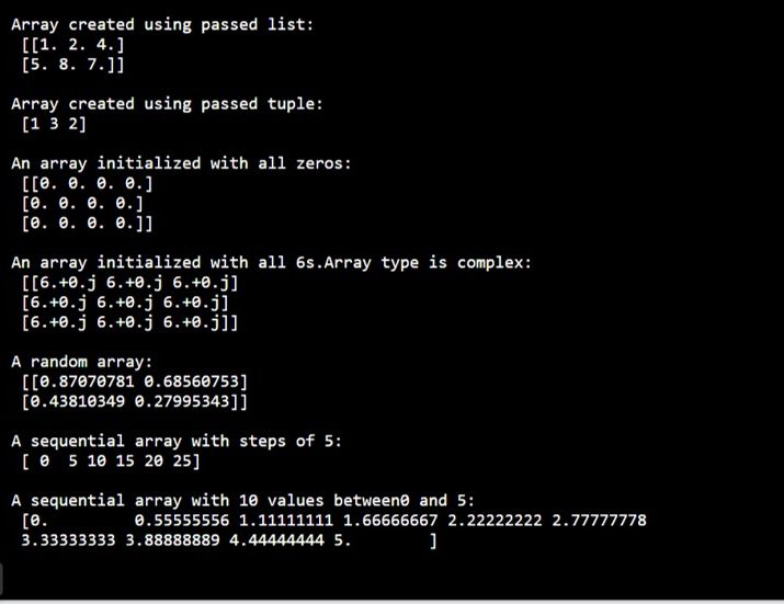 arrays in NumPy- Edureka
