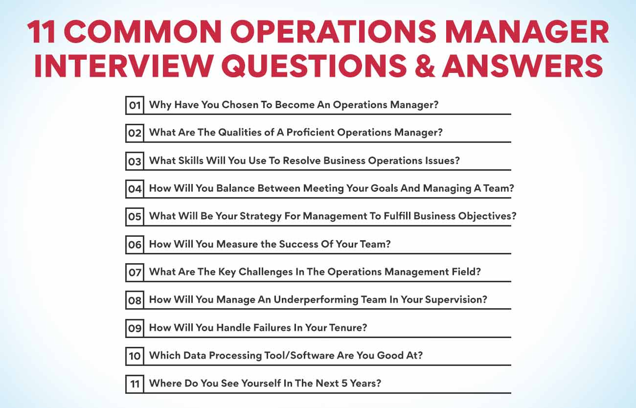 11 Common Operations Manager Interview Questions Answers Edureka