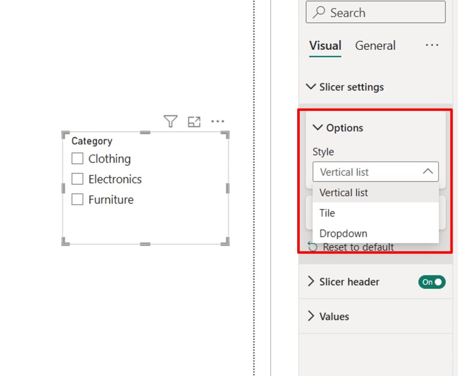 Drop Down Vertical List